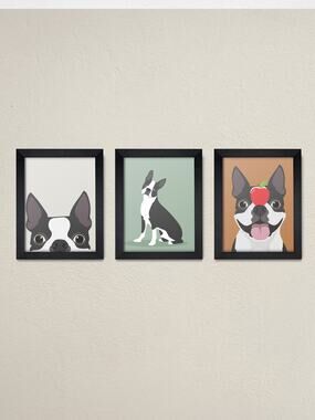 Boston Terrier Framed Wall Art | Cute Boston Terrier Print